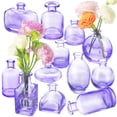 thumbnail image 1 of Set Bud Jarrones DOLEEYAE de cristal morado, 12 unidades, centros de mesa para bodas, 1 of 7