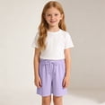 thumbnail image 2 of hoksml Girls Drawstring Shorts Back to School Casual Elastic Waist Playwear Shorts, 2 of 5