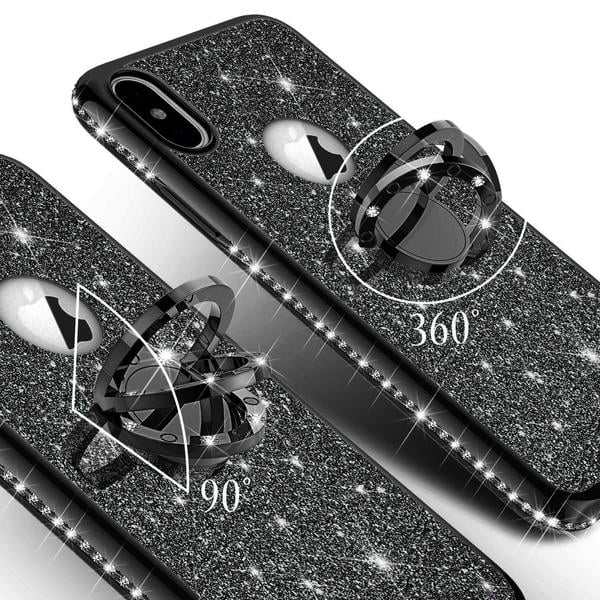 Iphone Xr 2018 Case Glitter Cute Phone Case Girls With Kickstand Bling Diamond Rhinestone