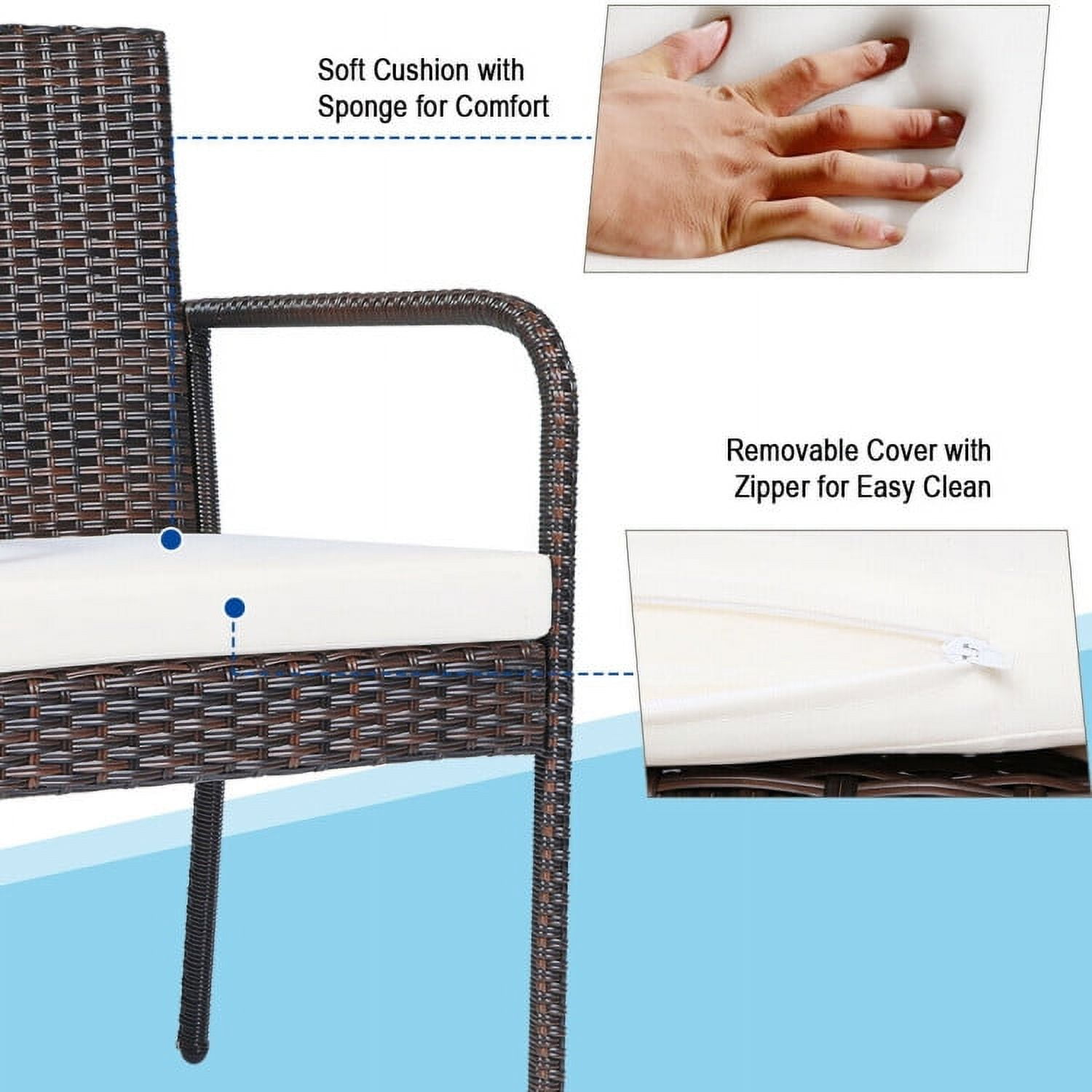 Aimee Lii 4 Pieces Outdoor Patio Rattan Dining Chairs Cushioned Sofa, Wicker Conversation Sets Aimee Lii 4 Pieces Outdoor Patio Rattan Dining Chairs Cushioned Sofa, Wicker Conversation Sets