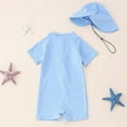 thumbnail image 4 of BreezyBloom Boys Stripe Rash Guard One Piece Swimsuit Sun Hat Bathing Suit,2-Piece,Sizes 12-24M, 4 of 6