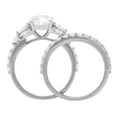 thumbnail image 6 of 3.06 ct Brilliant Round Cut Real Genuine Natural Diamond SI1-SI2 J-K 14K White Gold Engagement Wedding Bridal Set Designer Ring bW/ Set W/ Crystal side stones size 11, 6 of 7