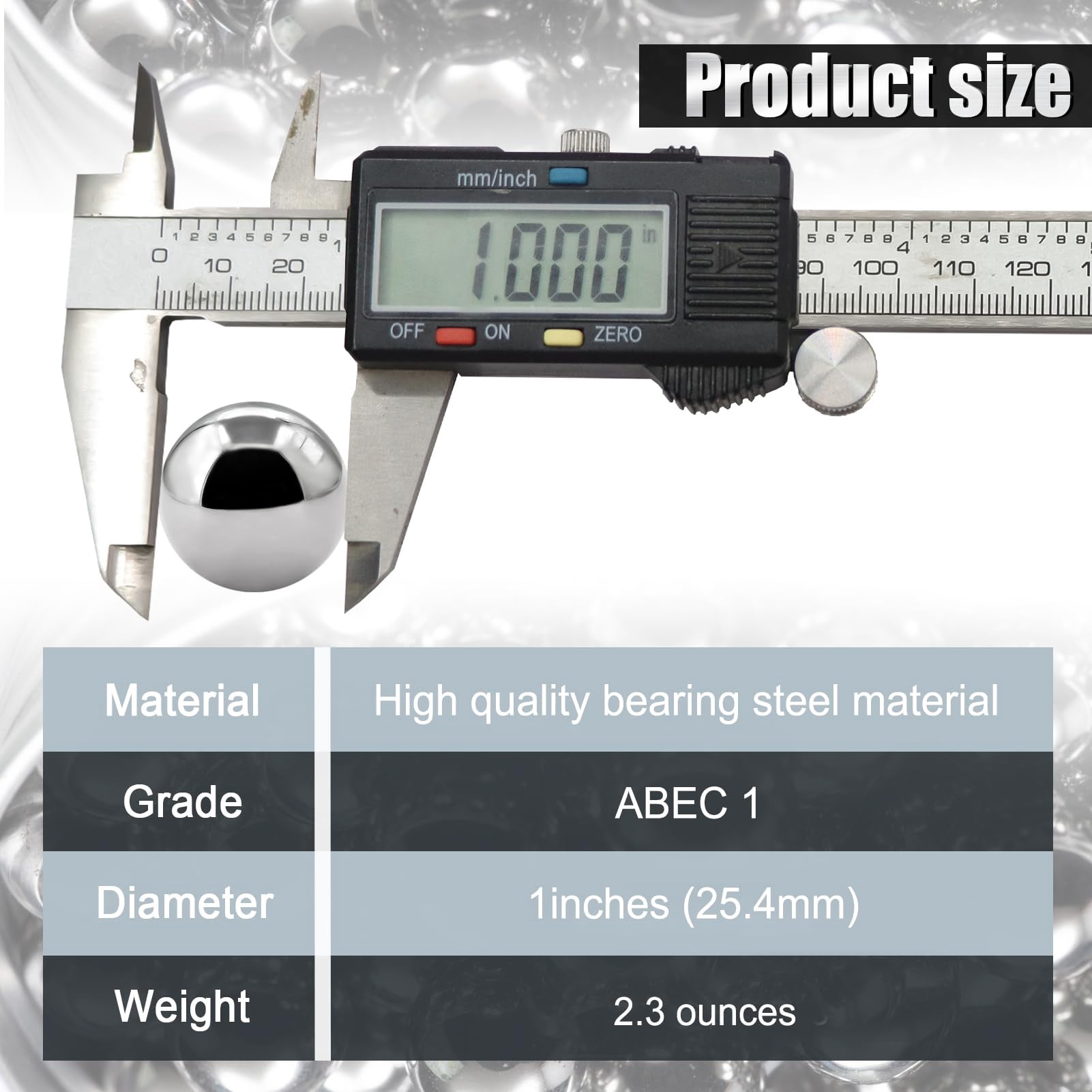 24 Pieces 1 Inch Chrome Steel Bearing Balls, 25.4mm Precision Steel Balls for Bicycle Bearings