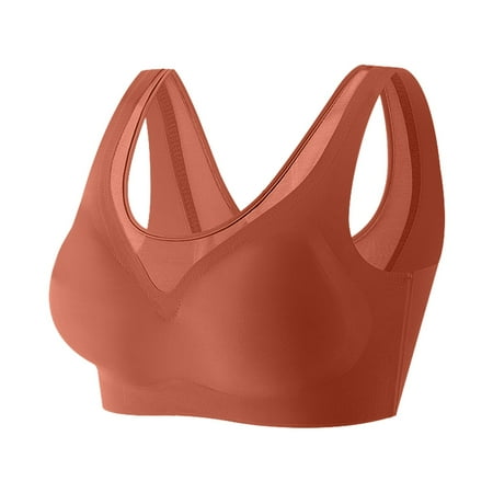 HCNTES Wireless Comfort Bra for Women Full Coverage T-Shirt Seamless Lightly Lined Padded Bralette Smooth Lift Soft BraRed 3XL)