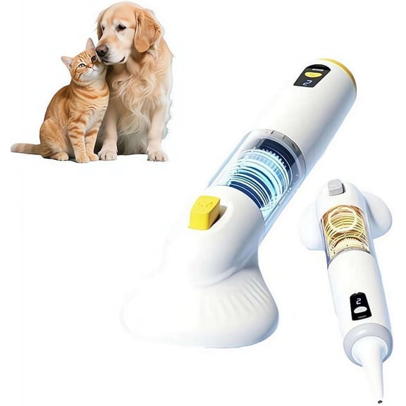 Cordless Dog Vacuum Groomer Kit,Cat Dog Grooming Vacuum Kit with Brush,Low-Noise Pet Hair Shedding Trimming Grooming for Cats Dogs,Handheld Pet Groomer,Suitable for All Types of Cats and Dogs (M)