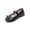 Black, variant on Kids Girls Black Faux Faux Leather Mary Jane Flats Non-Slip Rubber Sole Hook and Loop Closure with Bow Accent for Kids & Little Kid Dress Shoes,Size 1.5