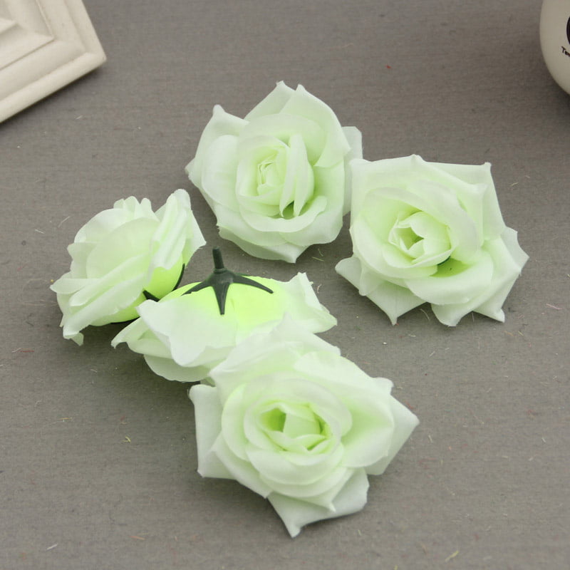 50Pcs Simulation Fake Rose Heads Silk Flower Party Wedding Home Decor DIY Craft 