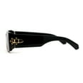 thumbnail image 4 of Square Flat Top Narrow Rectangular Plastic 90s Sunglasses Black Tortoise Smoke, 4 of 4
