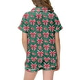 thumbnail image 4 of Satin Pajama Set for Girls Comfortable Two Piece Loungewear with Classic Button Down Design and Soft Short Sleeves, 4 of 4