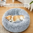 thumbnail image 2 of Calming Dog Bed for Medium Size Dogs, Anti-Anxiety Donut Medium Pet Bed Washable, Anti-Slip Round Fluffy Plush Faux Fur Puppy Bed, Fits up to 45 lbs Pets (Dark Grey, 30"), 2 of 14