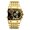 Black Surface, variant on Men’s Multi-Time Zone Quartz Wrist Watch, Gold Plated Steel Band Luminous Chronograph Business Watch