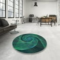 thumbnail image 4 of Ahgly Company Machine Washable Indoor Square Transitional Deep Teal Green Area Rugs, 6' Square, 4 of 7