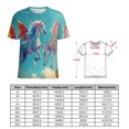 thumbnail image 2 of Rainbow Horse with Wings Womens Tops Women's Fashion Casual Short Sleeve Flower Print Round Neck Pullover Top Blouse, 2 of 6