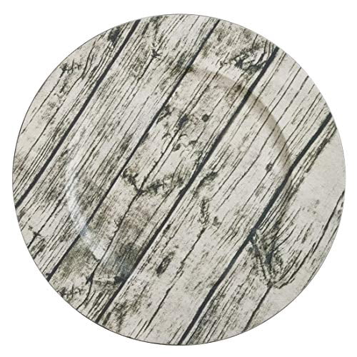 Fennco Styles Printed Wood Rustic Charger Plates 14