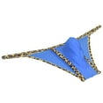 thumbnail image 3 of Botmois Men's Leopard Bordered Ice Silk Bikini G-String Underwear Sexy Lingerie Posing Jockstrap Hipster Thong Stretchy Soft Fabric Blue M, 3 of 3