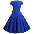 thumbnail image 3 of Vestido de cóctel de verano liso para mujer, vestido Hepburn vintage Rockabilly Swing, 3 of 4