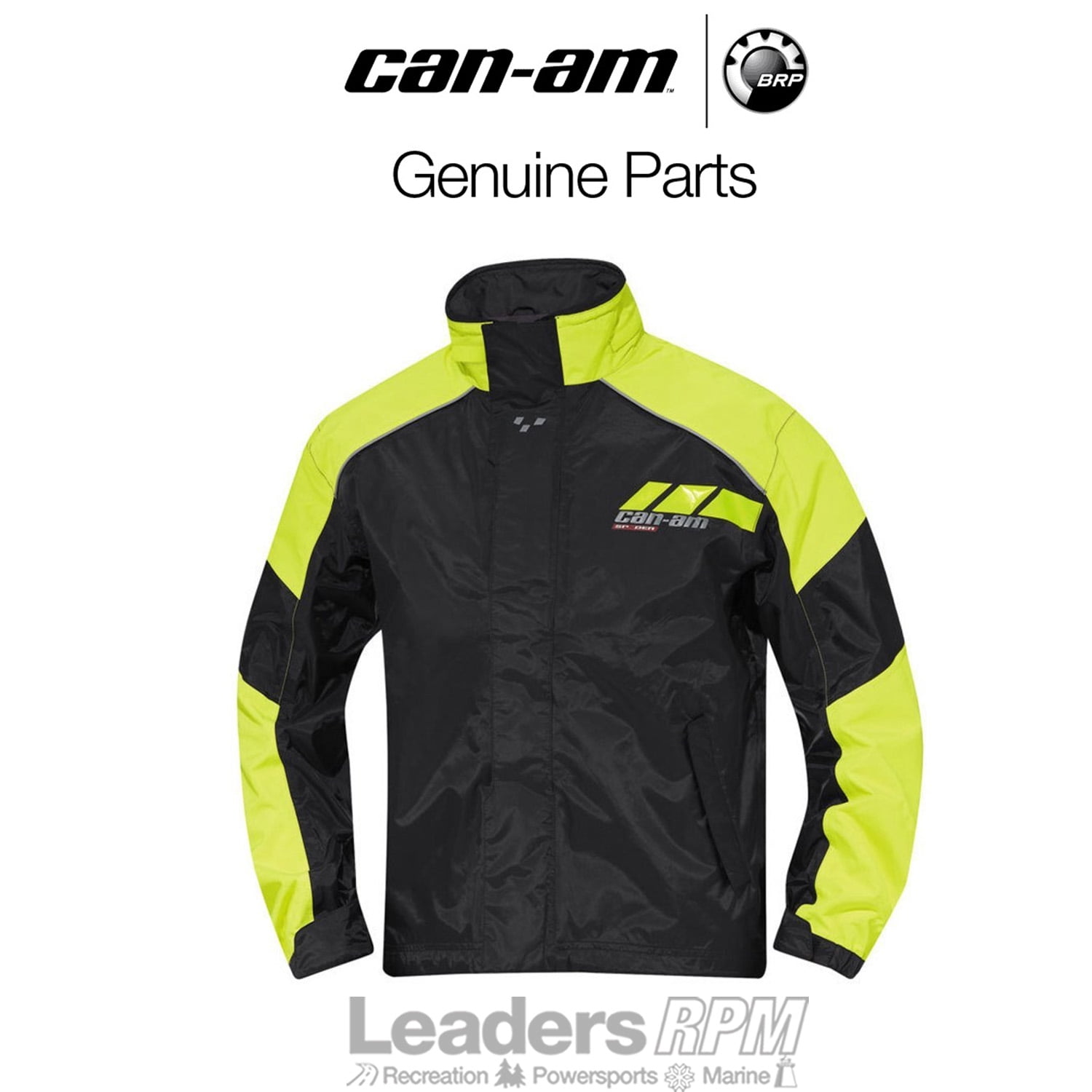 Can-Am New OEM Motorcycle Spyder Black & Yellow Rain Jacket Men's XL