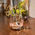 thumbnail image 4 of Longwin European Purple Carved Resinstone Coffee Glass, 4 of 6