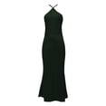 thumbnail image 4 of Vestido de noche de satén para mujer tallas grandes - Elegante cuello en V, diseño en la cintura, vestido de fiesta para bodas - Tallas XS-L, tejido con brillo lujoso, 4 of 5