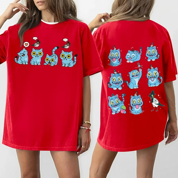 Pop cazadora para niña Demo-n Hunters Round-Neck Printed Anime Trio Poster T Shirt (Red)