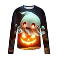 thumbnail image 3 of BiZtdJrK Cute Ghost Shirt Men Funny Halloween Long Sleeve T Shirt Novelty Holiday Pullover Tops Fashion Party Tshirts Multicolor L, 3 of 5