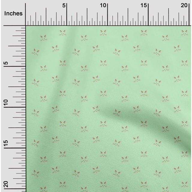 oneOone Viscose Chiffon Fabric Cat Face Animal Printed Fabric 1 Yard 42 Inch Wide