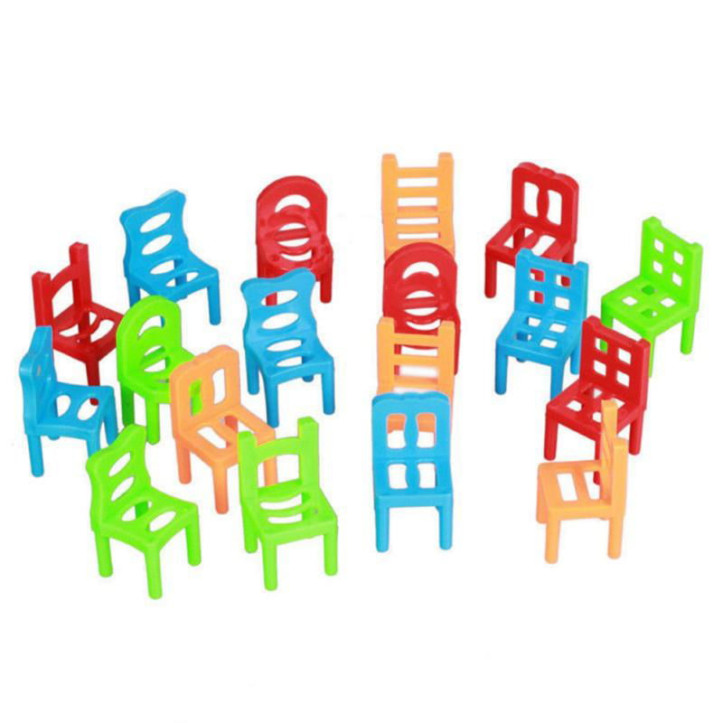 Party Favor Stacking Toys Pile-Up Suspend Family Games for Kids. 18 Chairs Toys Set Point Games Stacking Tower Balancing Game 