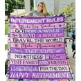 thumbnail image 2 of Retirement Gifts for Women Throw Blanket Happy Retirement Gifts for The Retired Teacher Coworker Warm Lightweight Flannel Blanket (60"x50", Retirement Gift), 2 of 6