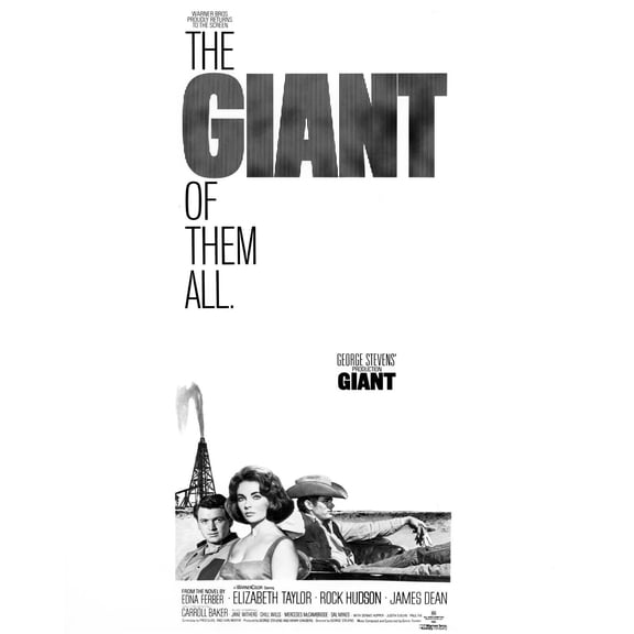 Giant 1956 movie poster art Elizabeth Taylor James Dean Rock Hudson 24x30 poster