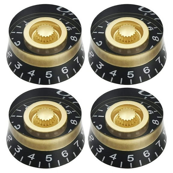 4Pcs Volume Tone Speed Control Knobs for LP Style Electric Guitar Parts, Transparent Golden