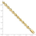 thumbnail image 3 of Real 14kt Yellow Gold Polished Diamond-cut Leaf 7 inch Chain Bracelet; 7 inch; for Adults and Teens; for Women and Men, 3 of 3