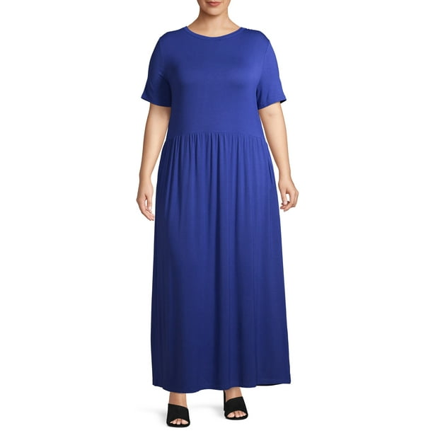 Terra & Sky - Terra & Sky Women's Plus Size Maxi Dress with Pockets ...