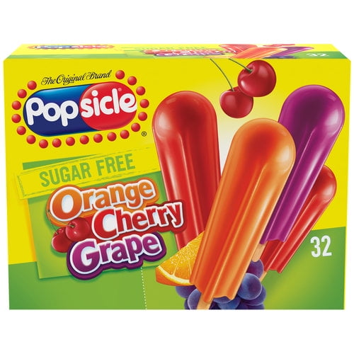 popsicle sugar free orange cherry grape 32 ct walmart com