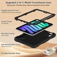 thumbnail image 3 of Case for iPad Mini 7 A17 Pro 2024/Mini 6 2021 8.3 inch 7th/6th Gen with Butterfly Stand, Heavy Duty Rugged Protective Cover with Pencil Holder Shoulder Strap for Kids Girls, Black, 3 of 7