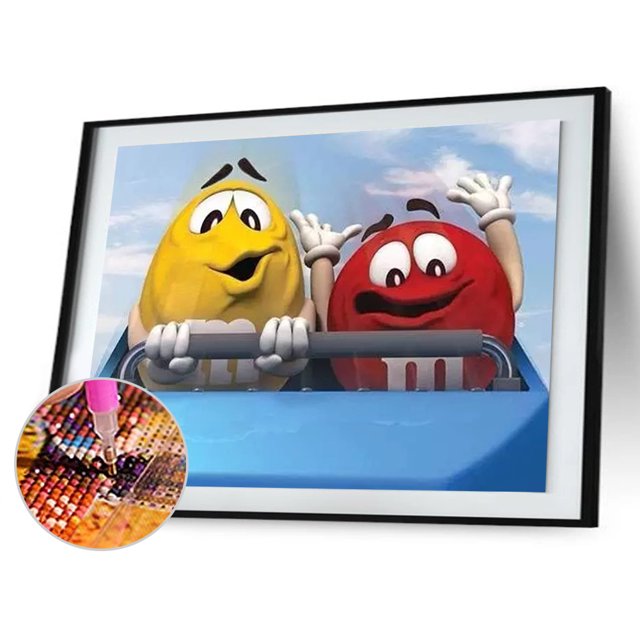 Cuadros Decorativos Pintura de diamante 5D M Bean dibujos animados imagen redonda completa decoración del hogar (B2012) DQrwqpou Nuevos Originales