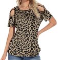 thumbnail image 5 of Aloohaidyvio Tops for ,Womens Summer Printing Short Sleeve Strappy Cold Shoulder T-Shirt Tops Blouses, 5 of 6