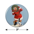 thumbnail image 3 of Christmas Holiday Santa Claus with Dog Cat Wreath Kitchen Refrigerator Locker Button Magnet, 3 of 6