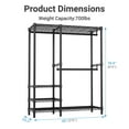 thumbnail image 4 of VIPEK V2i Heavy Duty Garment Rack, 700LB Capacity Portable Closet System with 4 Adjustable Shelves & 2 Hanging Rods, Freestanding Wardrobe,Black, 4 of 8