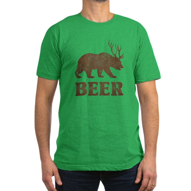 CafePress CafePress Bear+Deer=Beer Vintage Men's Fitted T Shirt