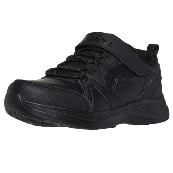 Zapatilla Skechers Glimmer Kicks para niños y niñas, color negro, talla 2.5 US