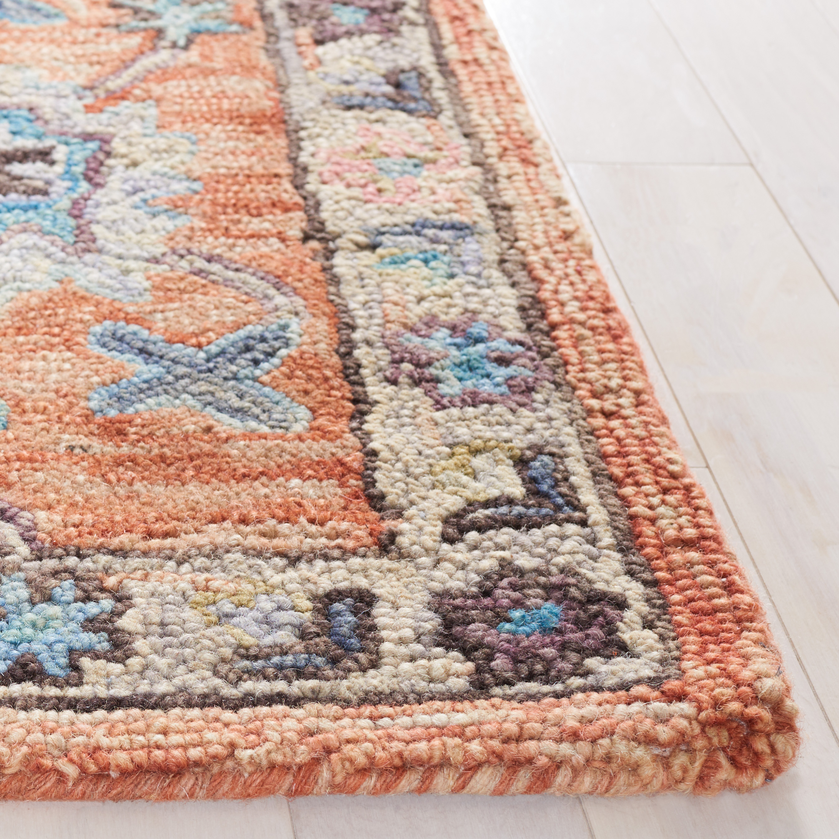 SAFAVIEH Blossom Moema Floral Runner Rug, Rust/Blue, 2'3" x 8'
