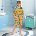 thumbnail image 5 of FORMRS Niños Bathrobe Unisex Hooded Robe Soft Plush Pajamas Sleepwear, Size 10-12T, Yellow Sardines Pattern, 5 of 7