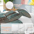 thumbnail image 3 of Teal Wood Grain Bedding 3 Piece Duvet Cover Set Full Size, Gradient Farm Old Wooden Board Vintage Soft Microfiber Comforter Cover with Zipper Closure & Pillowcases, FadeResistant Quilt Cover, 3 of 9