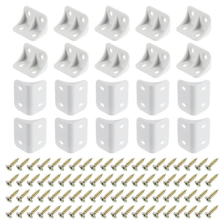20 Pcs Plastic Corner Braces, 1.42" x 0.94" x 0.94" L Shape Bracket, White