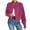 Hot Pink, variant on qolati Women's Corduroy Cropped Jackets Soft Warm Button Down Shacket Jacket Casual Long Sleeve Fall Outerwear with Pockets