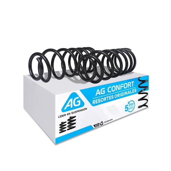Resortes AG para Auto Delanteros para Volkswagen Golf A2 (México, Aro Grande) 1987 a 1992 2 Piezas Nuevos