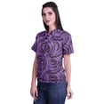 thumbnail image 2 of Moomaya Printed Half Sleeve Shirt For Women Button Down Collar Casual Top, 2 of 6