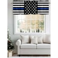 thumbnail image 5 of Blue Line American Flag Valances for Windows White Black Stripes Vintage Rod Pocket Curtains Valance Short Window Treatment Drapes for Living Room, Bedroom Bathroom 60"&nbsp;W x 18" L, 5 of 5