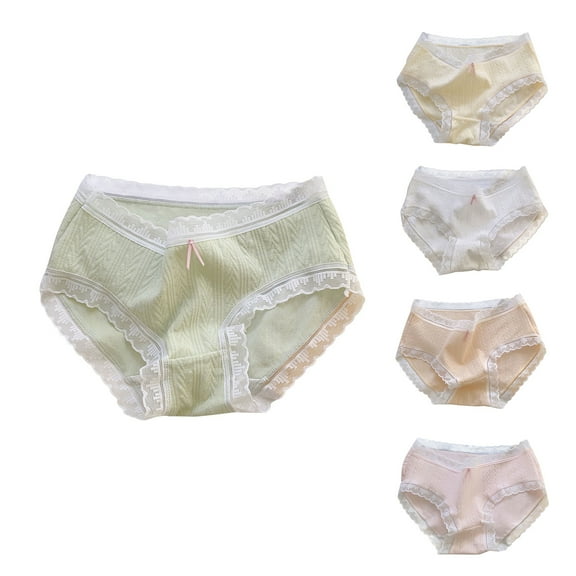 Bovxnpu Boys Girls Underwear Toddler Panties, Girls Cotton Briefs, Cotton Girls' Breathable Mid Waist Student Full Cotton Crotch Pants 3-5 Years