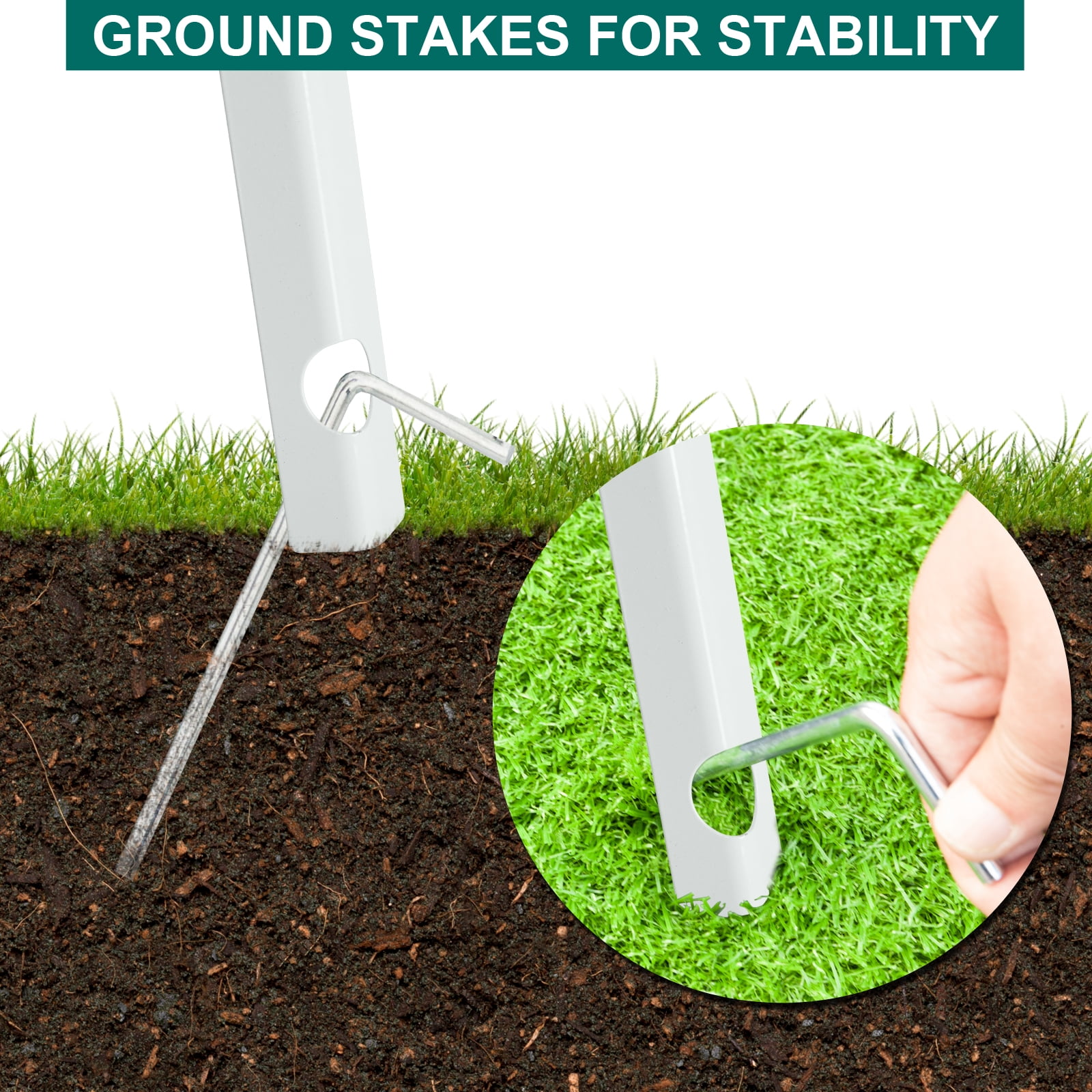 8FT Weather Resistant Yard Garden Windmill Weather Resistant, Ball Bearing for Quiet Operation, for Lawn,Garden, White